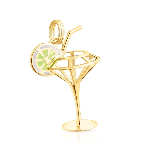 Dije con baño de oro 18 kt sobre plata 3D y esmaltado 33 mm TOUS Beach Cup