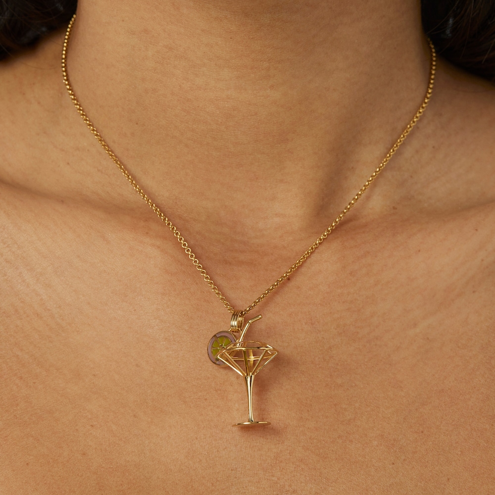 Colgante con ba&ntilde;o de oro 18 kt sobre plata 3D y esmaltado 33 mm TOUS Beach Cup