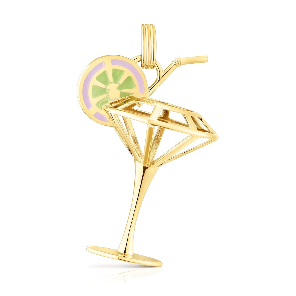 45-mm silver vermeil TOUS St Tropez Cup 3D Enameled pendant