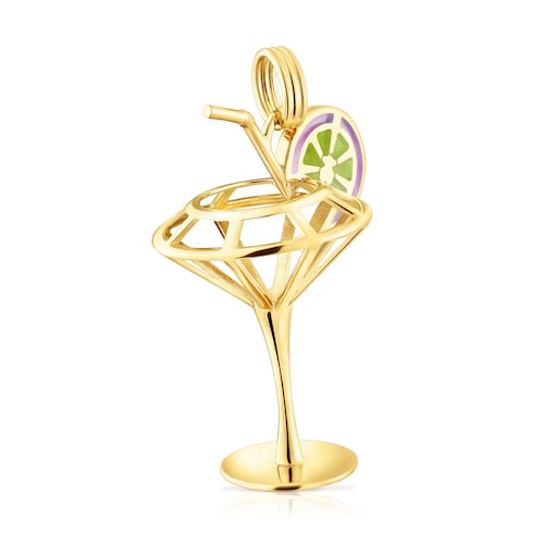 45-mm silver vermeil TOUS Beach Cup 3D Enameled pendant