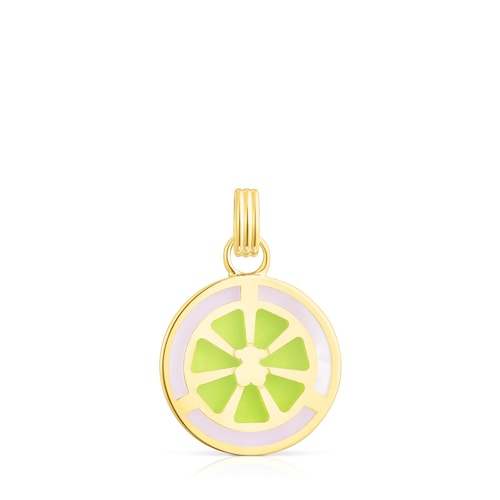 17-mm silver vermeil TOUS Beach Cup Enameled pendant