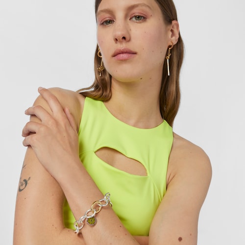 17-mm silver vermeil TOUS Beach Cup Enameled pendant