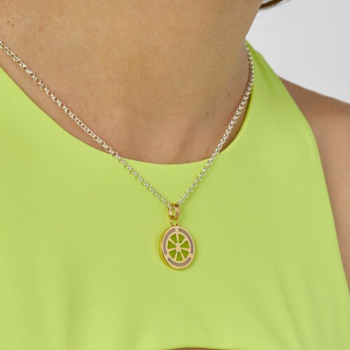17-mm silver vermeil TOUS Beach Cup Enameled pendant