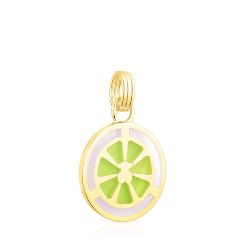 20-mm silver vermeil TOUS Beach Cup Enameled pendant