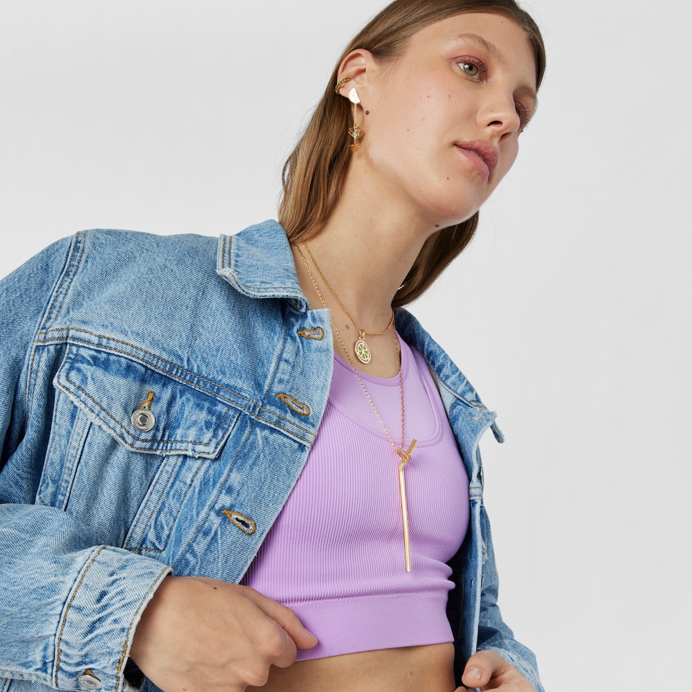 100-mm silver vermeil TOUS Beach Cup Pendant with amethysts