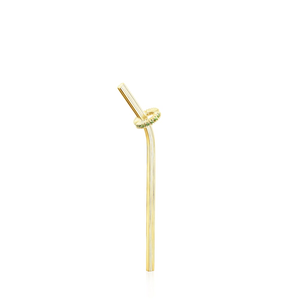 Colgante con baño de oro 18 kt sobre plata y cromodiópsido 70 mm TOUS St Tropez Cup image number 1