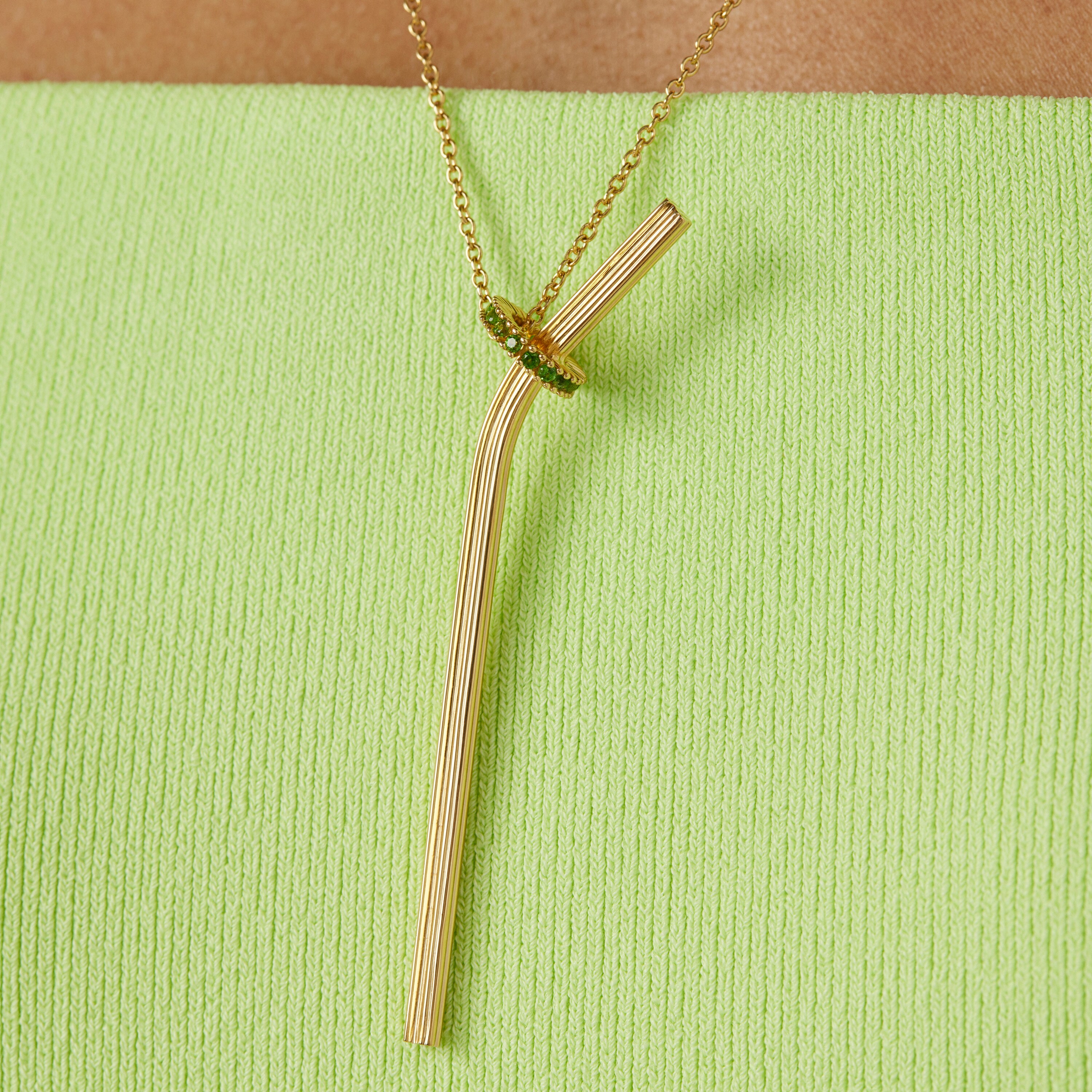 70-mm silver vermeil TOUS Beach Cup Pendant with chrome diopside