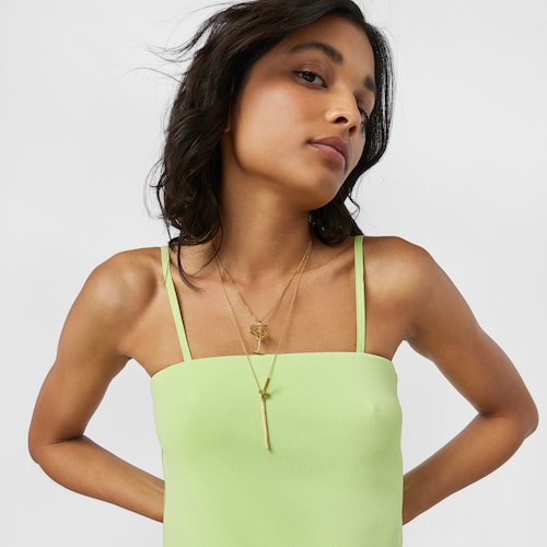 70-mm silver vermeil TOUS Beach Cup Pendant with chrome diopside