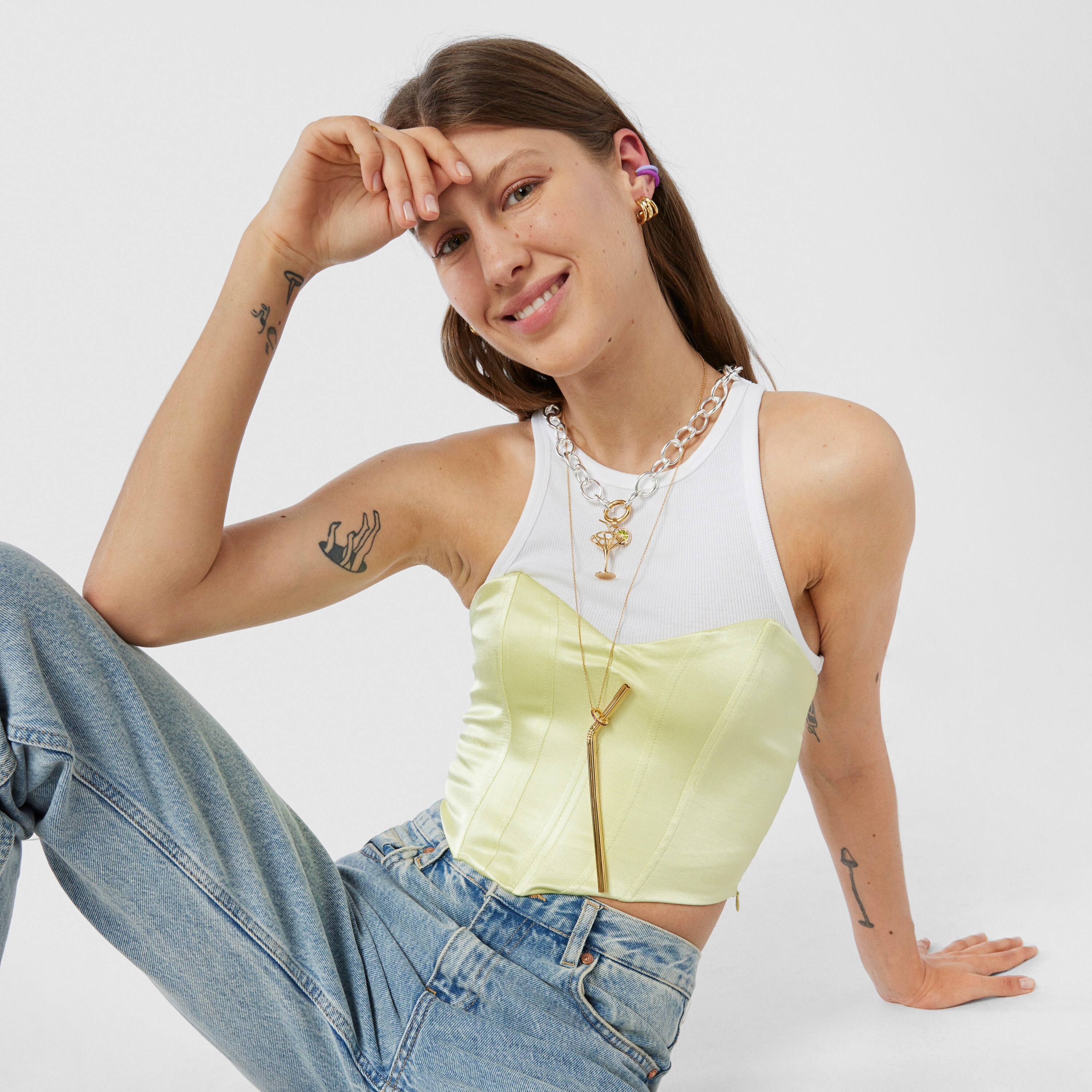 150-mm silver vermeil TOUS Beach Cup Pendant with rhodolite