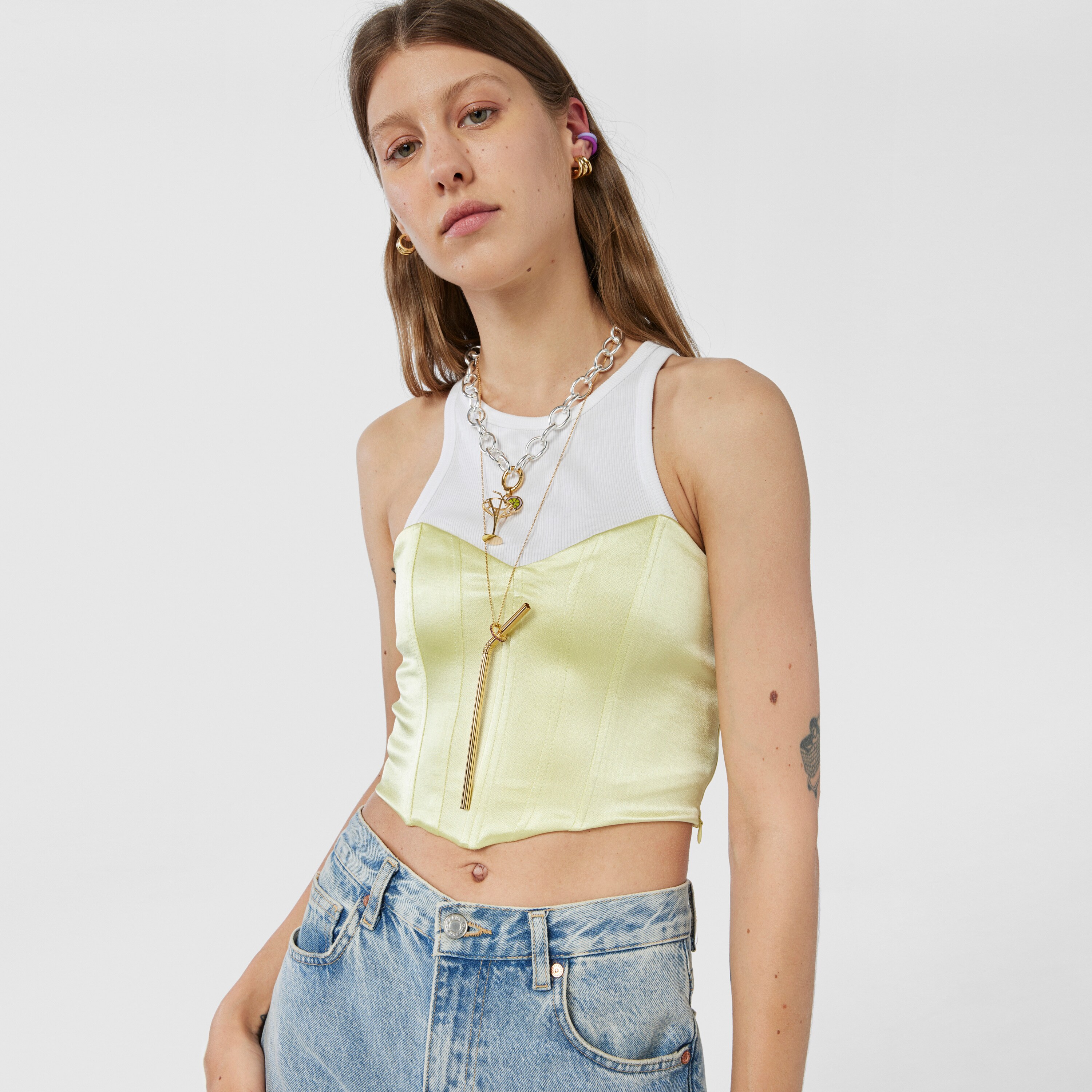 150-mm silver vermeil TOUS Beach Cup Pendant with rhodolite