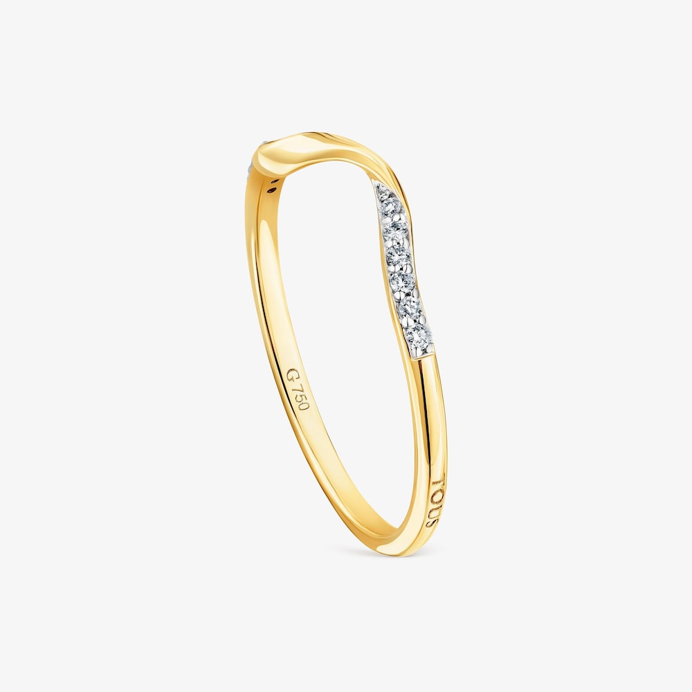 Anel espiral TOUS Beach em ouro e diamantes