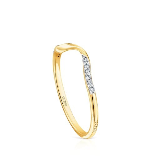 Anel espiral TOUS Beach em ouro e diamantes image number 0