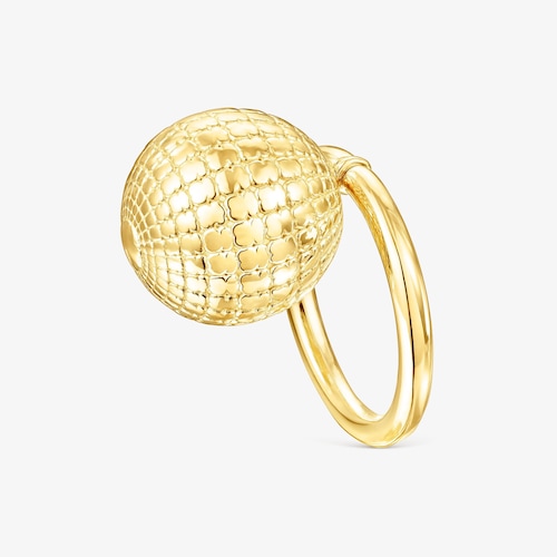 Pierścionek wykonany ze srebra vermeil St. Tropez Disco z kulką z misiem