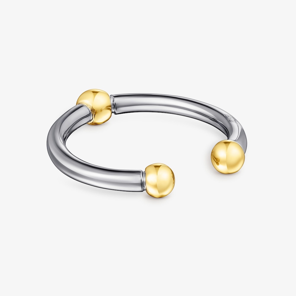 Dark silver and silver vermeil Beach Open ring