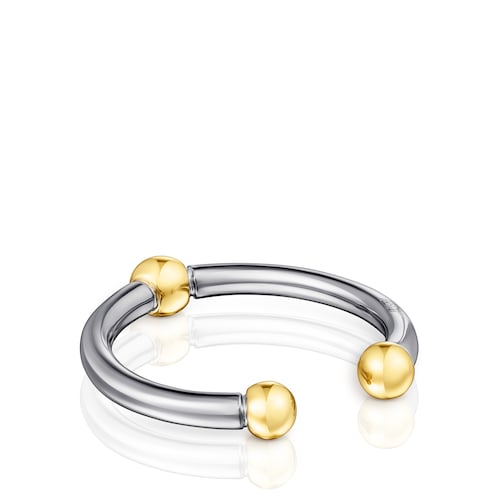 Dark silver and silver vermeil St Tropez Open ring
