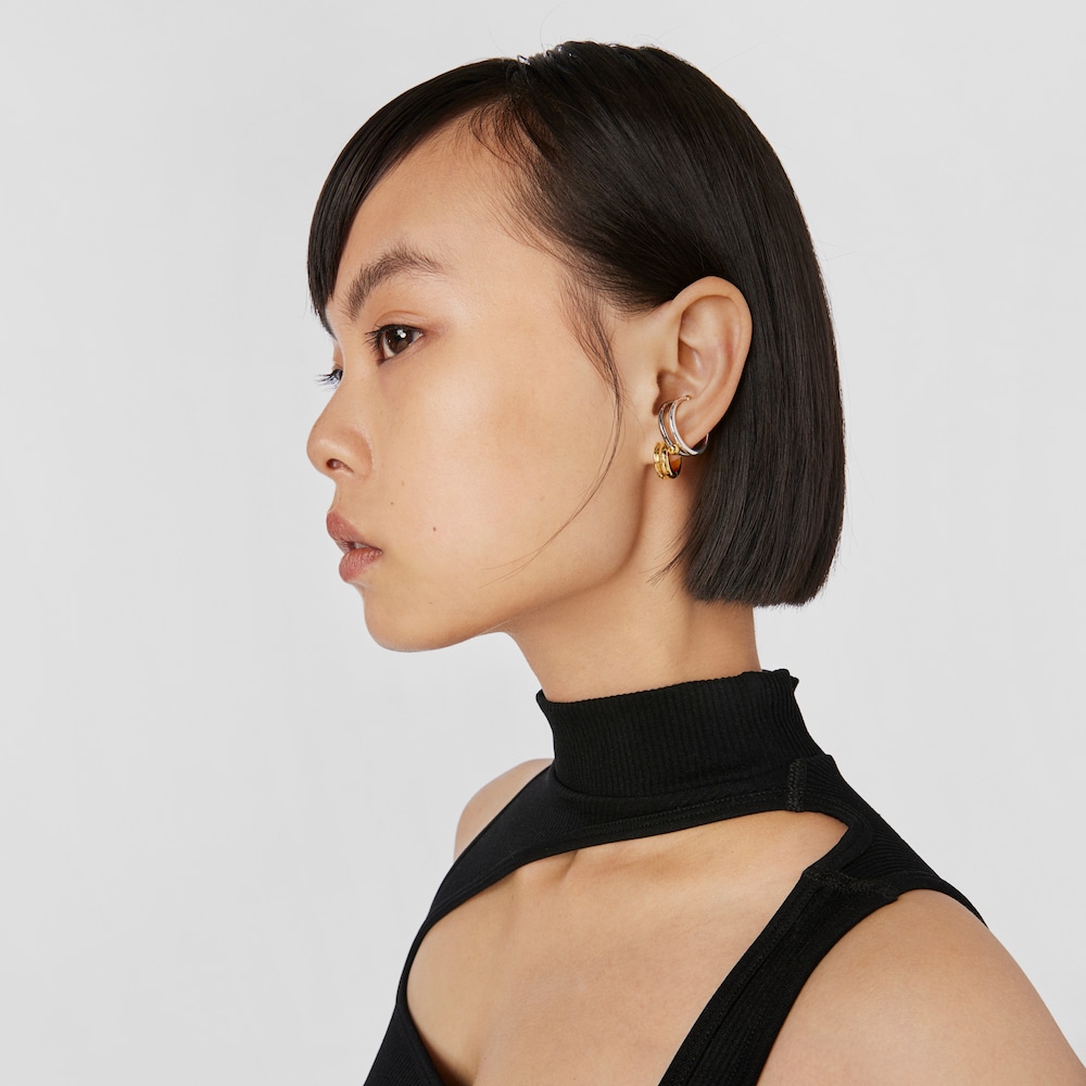 Dark silver and silver vermeil Beach Open ring