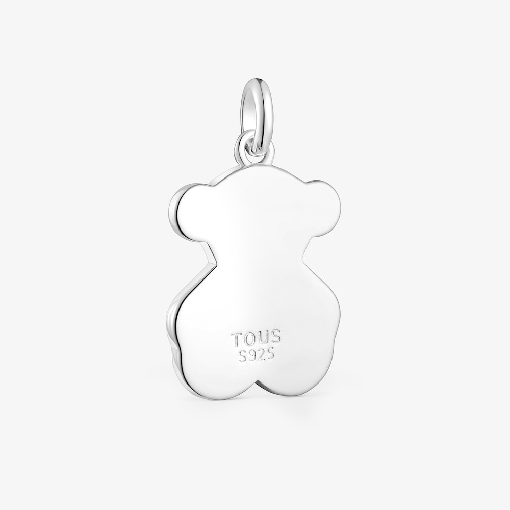Pendentif m&eacute;daille en argent silhouette ourson Efecttous