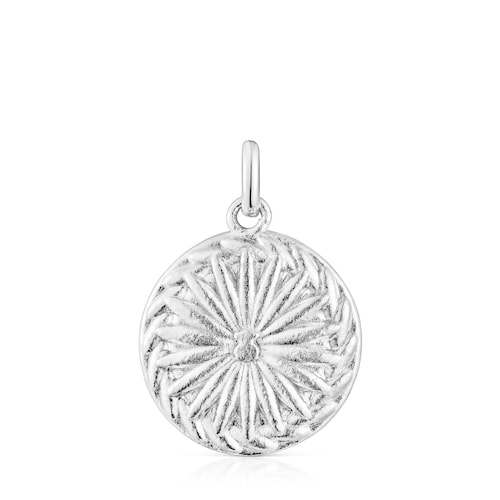 Silver crochet bear Medallion Efecttous
