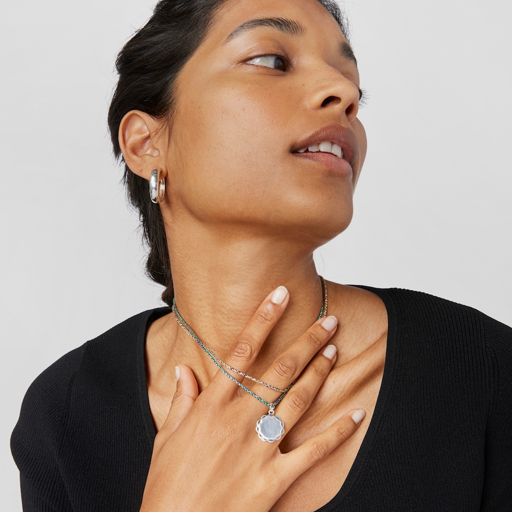 Medalha em prata floral Efecttous