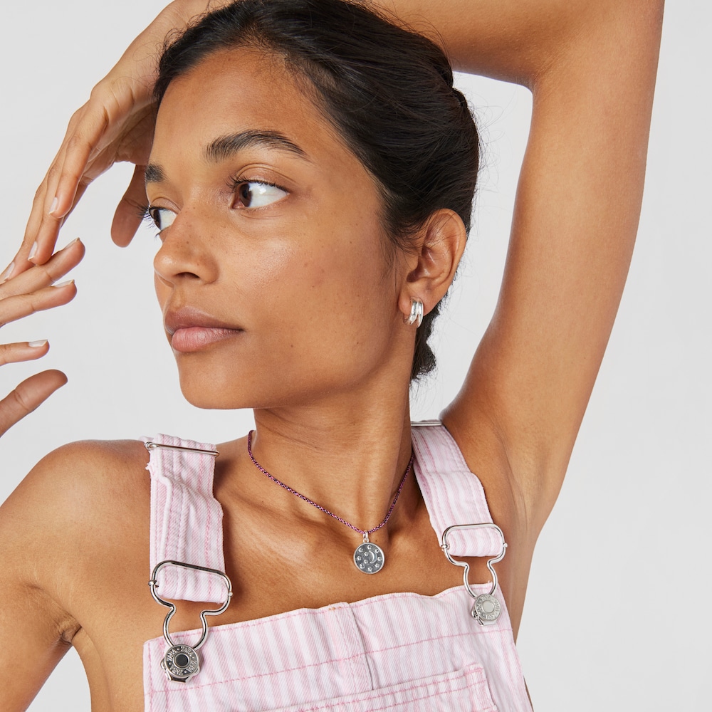 Medalla de plata luna y estrellas Effecttous