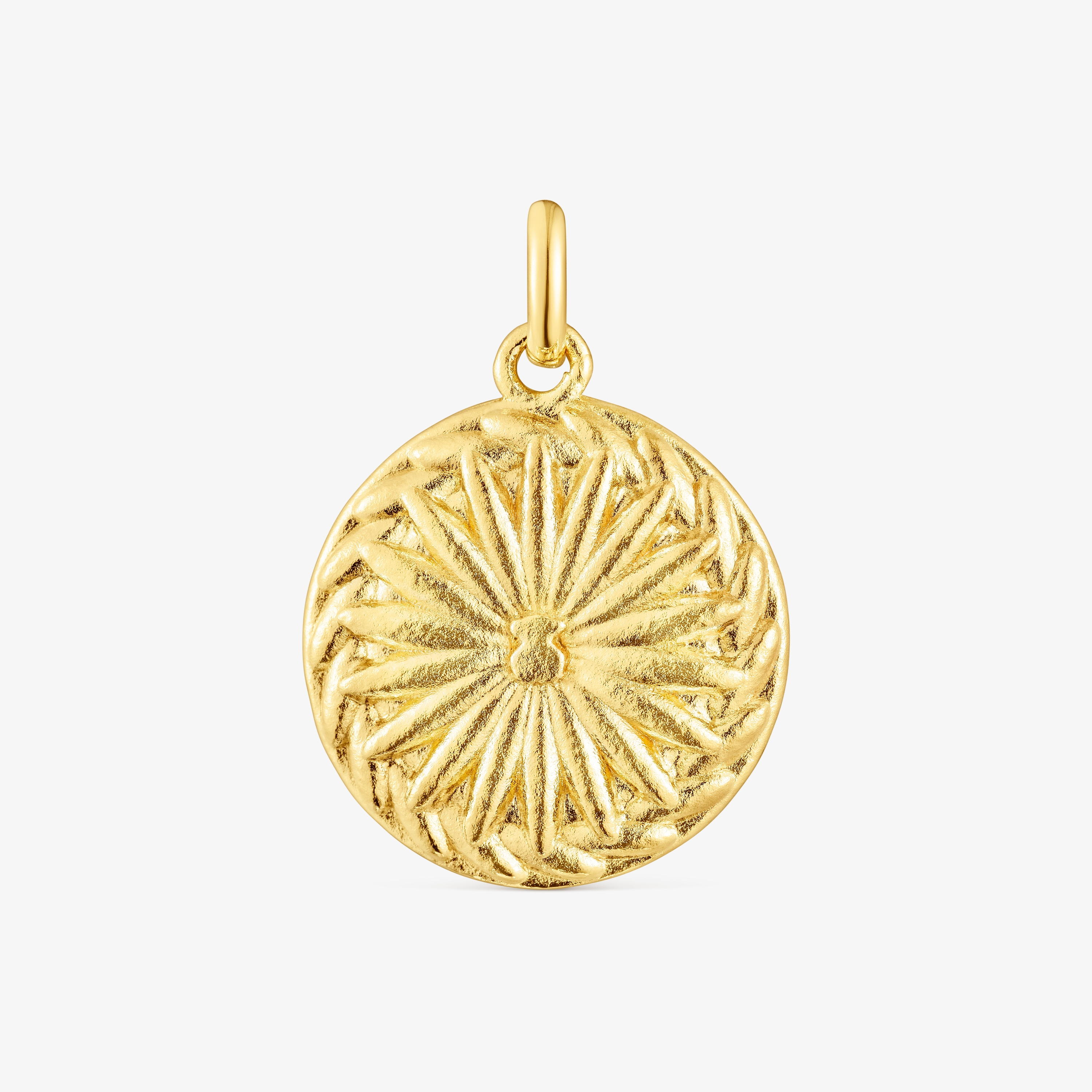 Silver vermeil crochet bear Medallion Efecttous