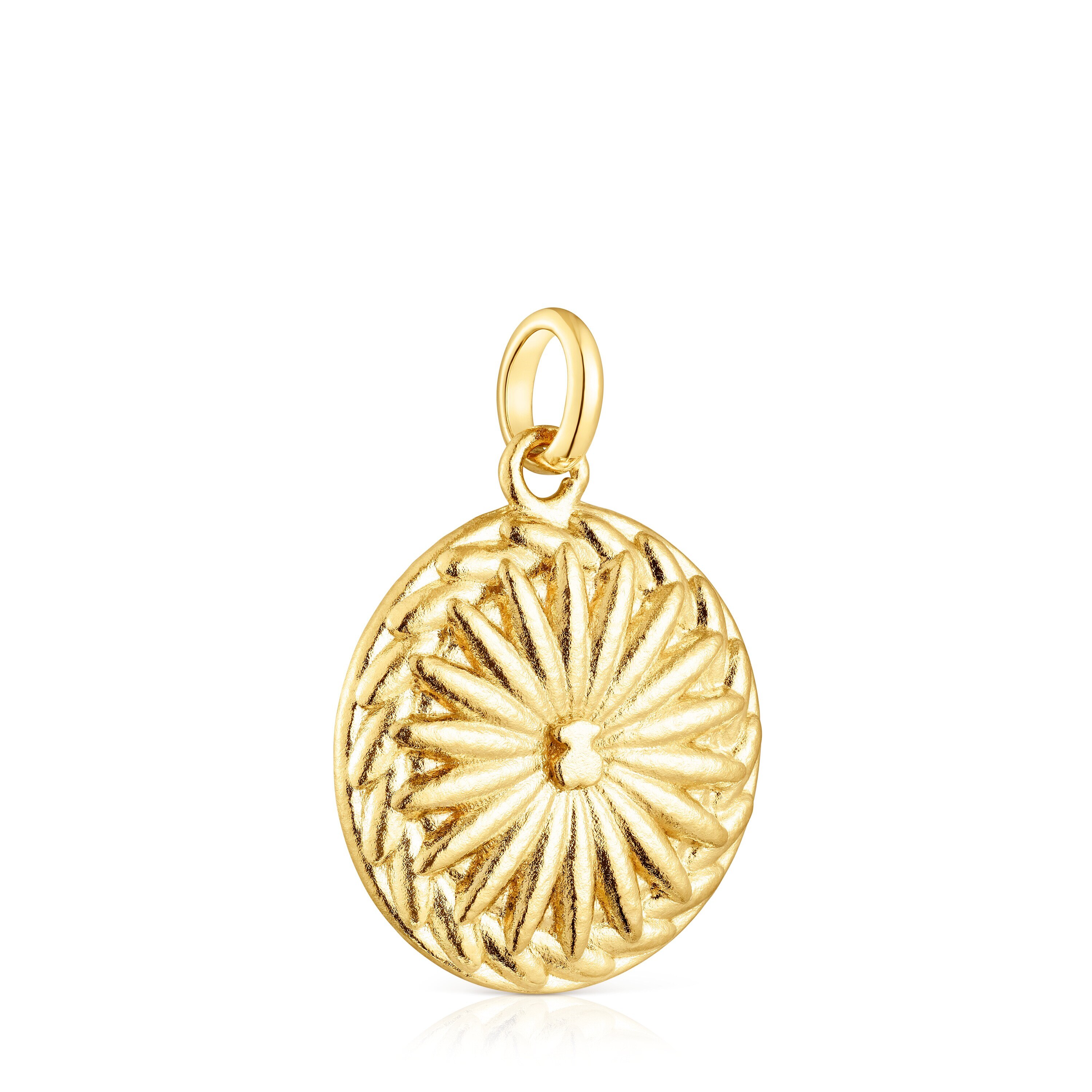 Silver vermeil crochet bear Medallion Efecttous