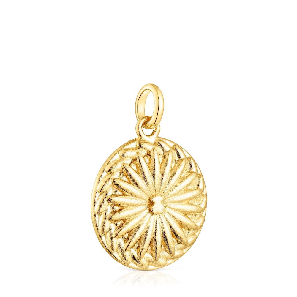 Medalla con baño de oro 18 kt sobre plata crochet oso Effecttous image number 1