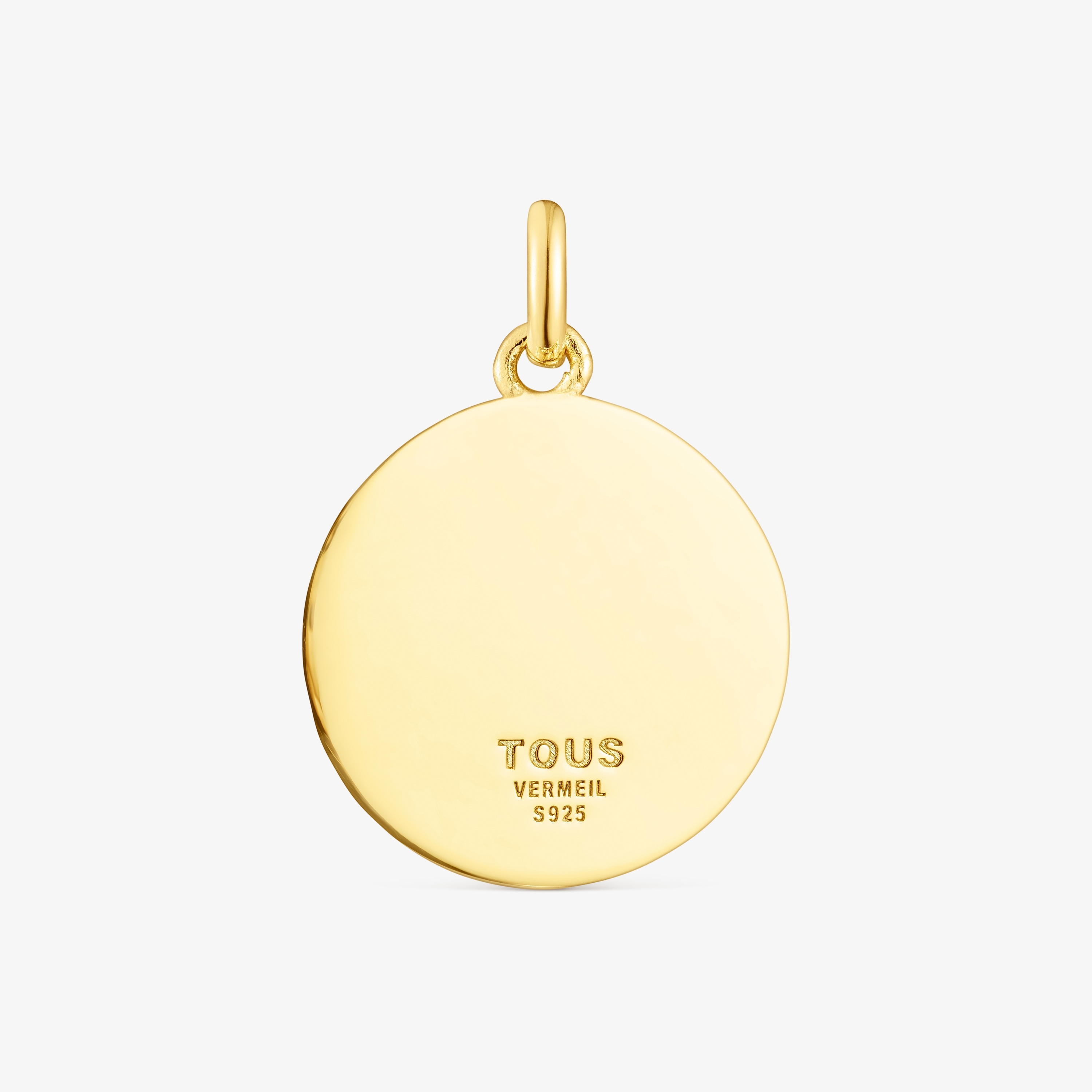 Silver vermeil crochet bear Medallion Efecttous