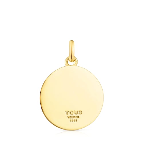 Medalla con baño de oro 18 kt sobre plata crochet oso Effecttous