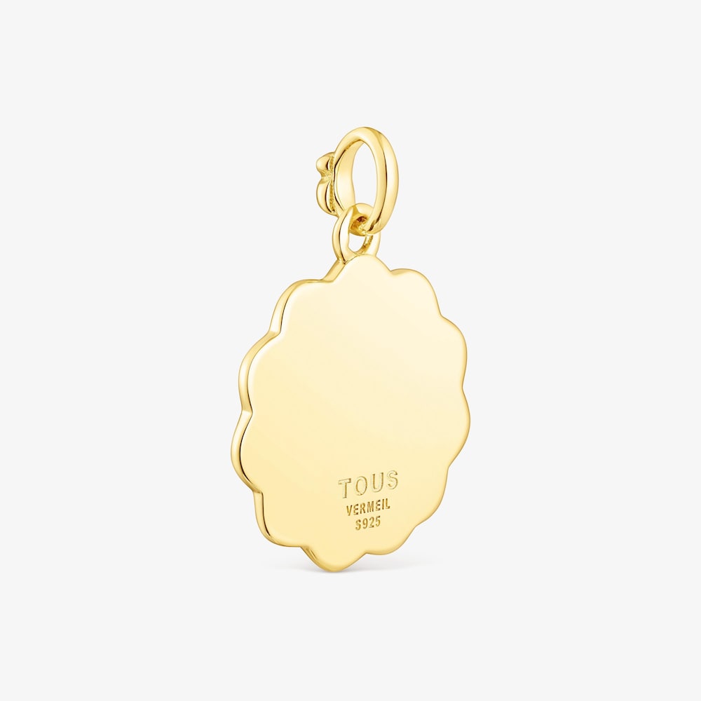 Silver vermeil floral Medallion Efecttous