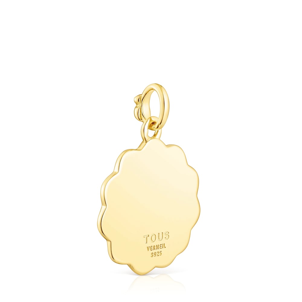 Medalla con baño de oro 18 kt sobre plata floral Effecttous image number 2