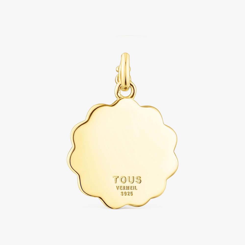 Silver vermeil floral Medallion Efecttous