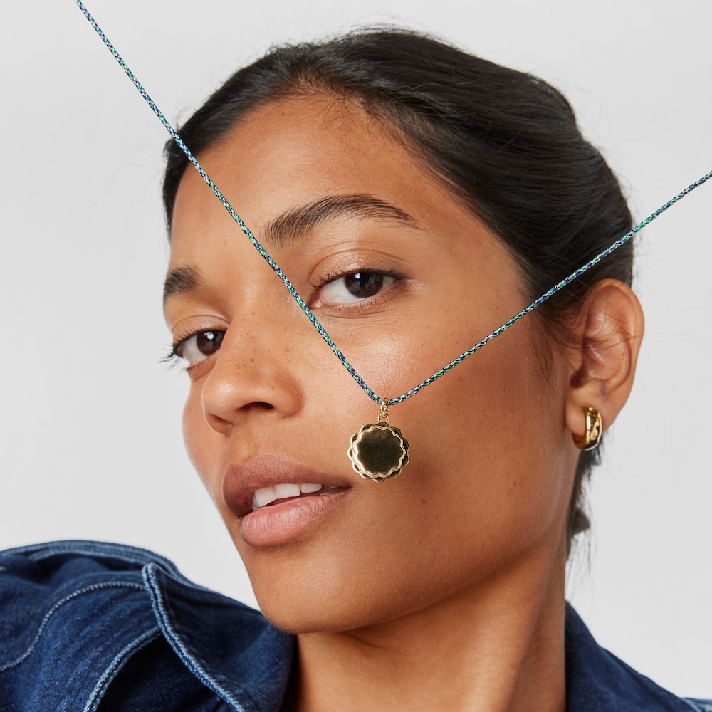 Silver vermeil floral Medallion Efecttous