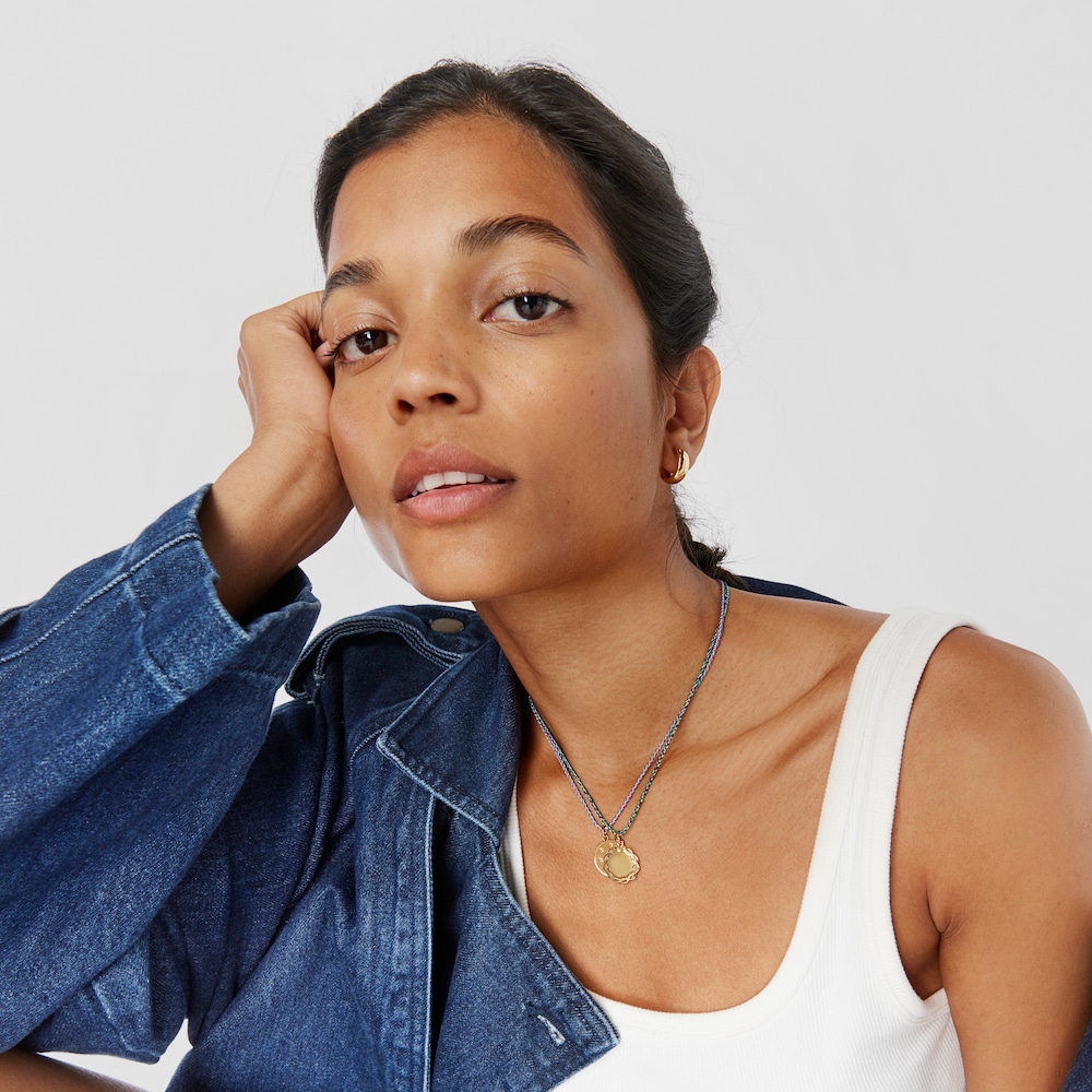 Silver vermeil floral Medallion Efecttous