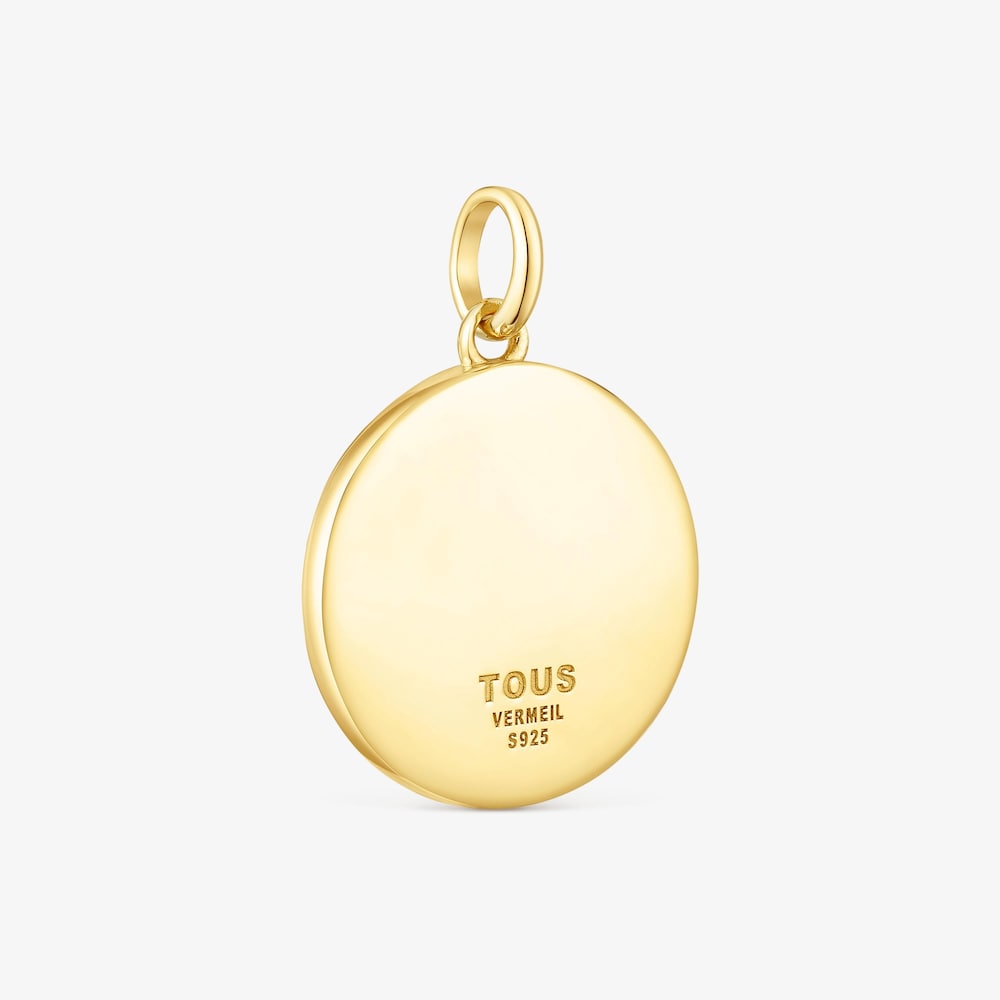 Medalla con ba&ntilde;o de oro 18 kt sobre plata luna y estrellas Effecttous