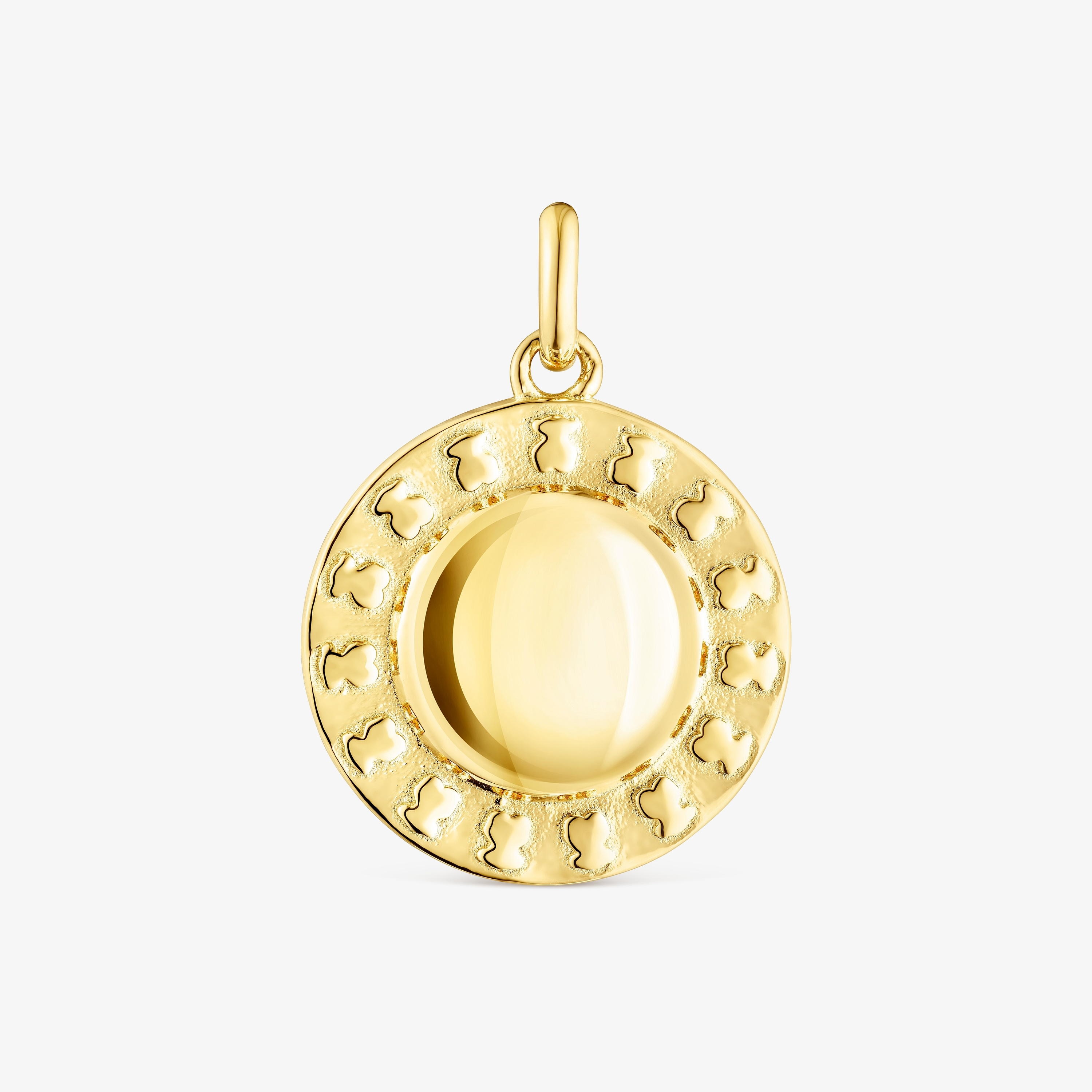 Silver vermeil sun and bears Medallion Efecttous