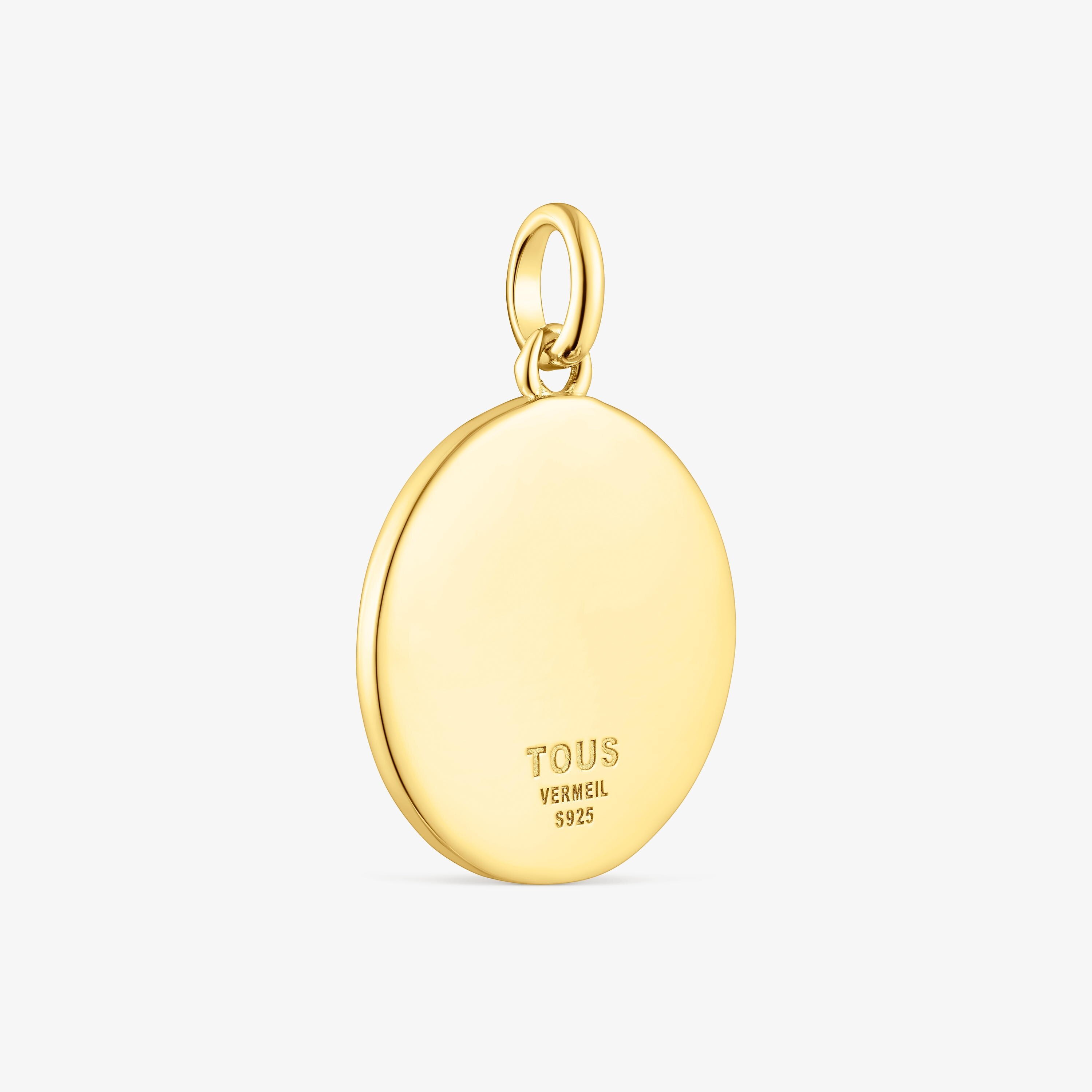 Silver vermeil sun and bears Medallion Efecttous