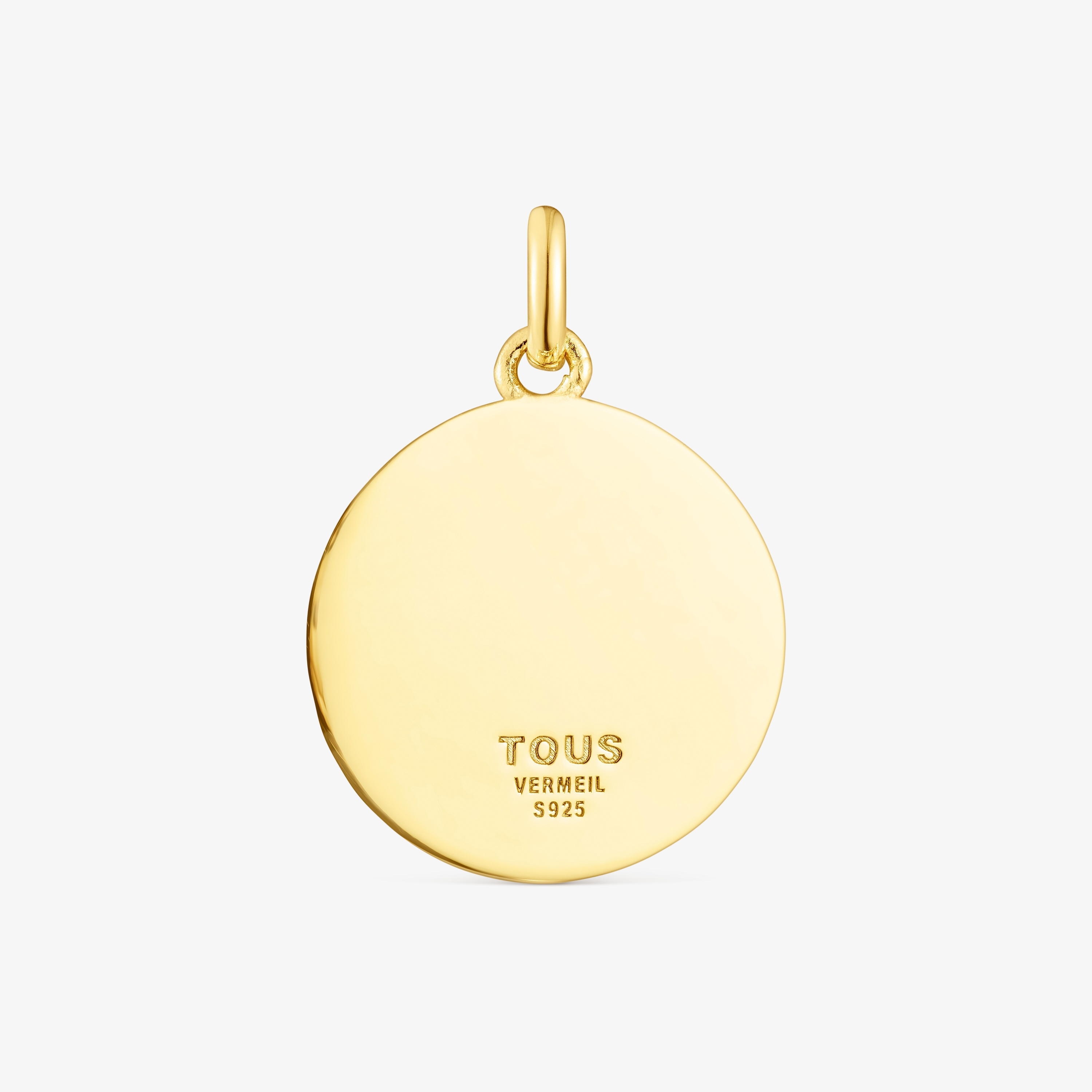 Silver vermeil sun and bears Medallion Efecttous