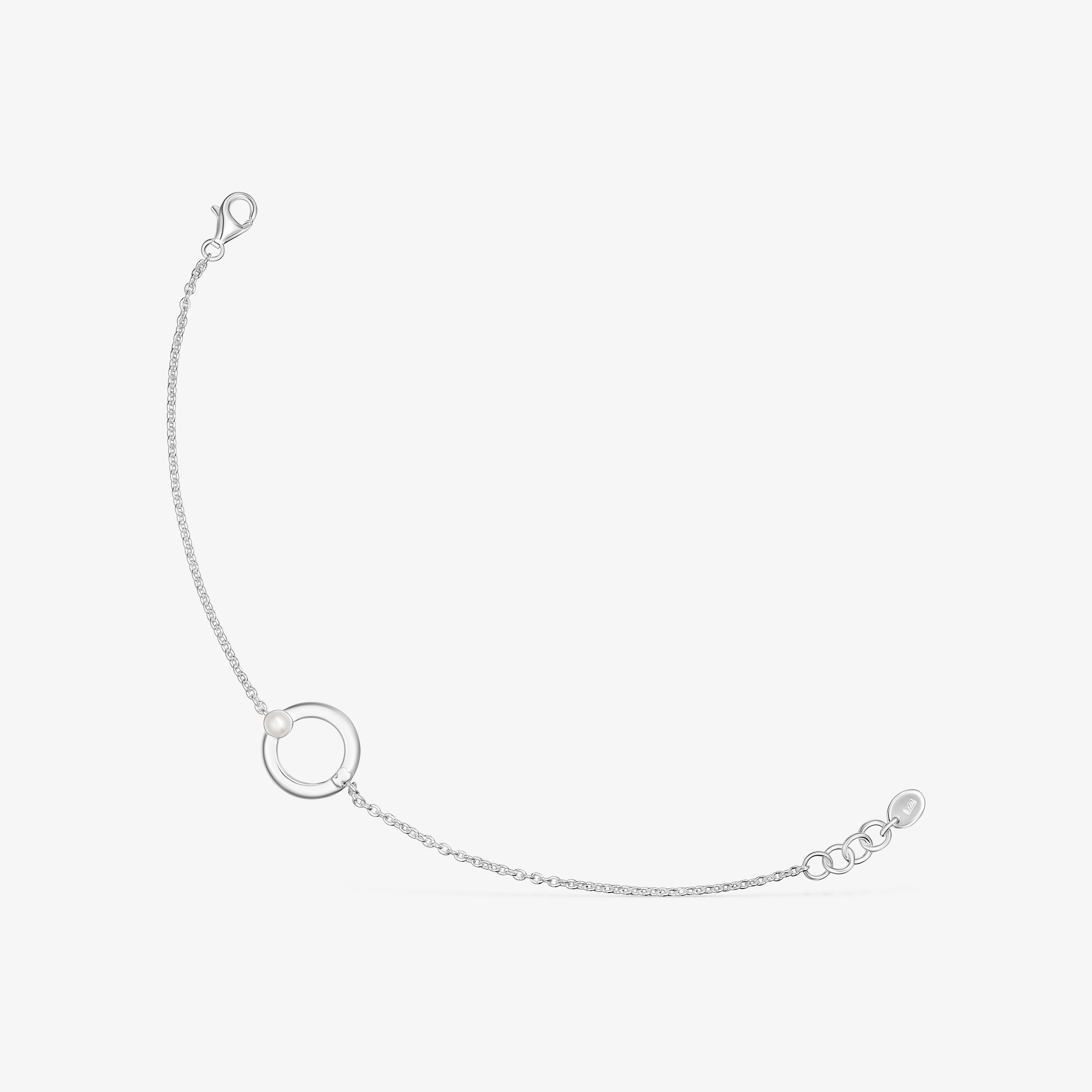 Silver TOUS Fellow Bracelet with a pearl and bear