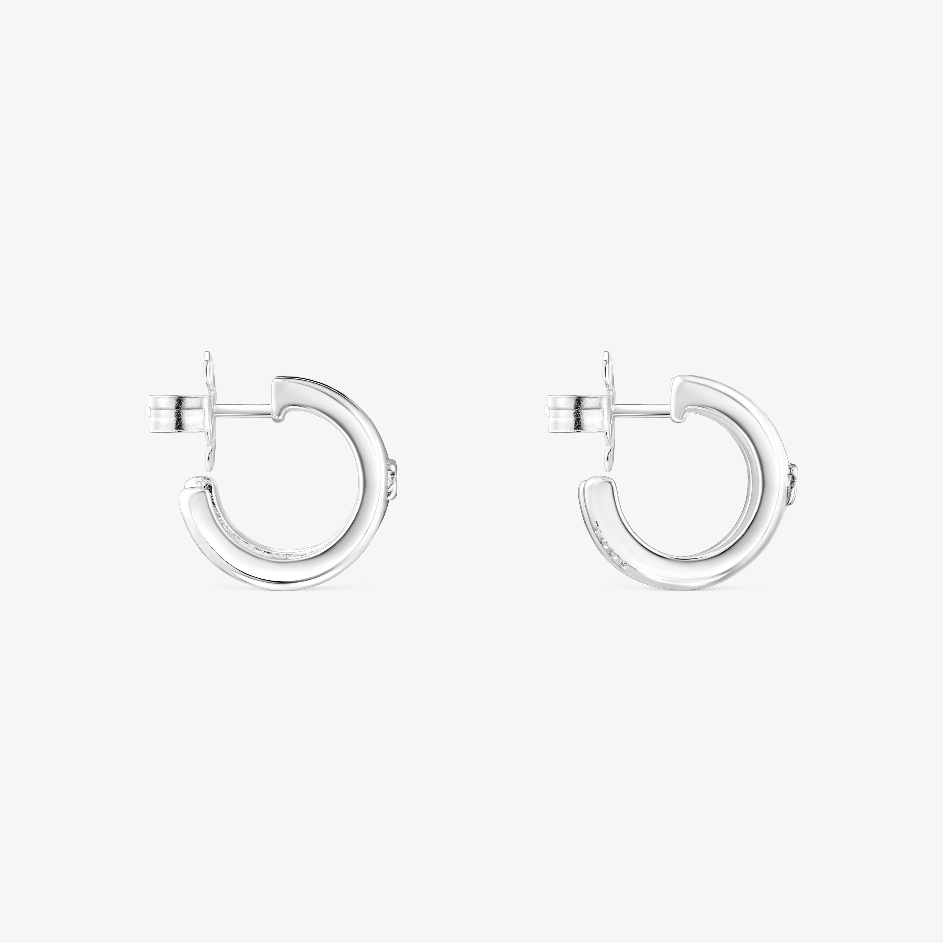 Silver TOUS Fellow Double-hoop earrings