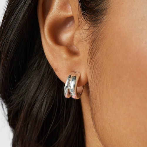 Brincos de argola dupla TOUS Fellow em prata