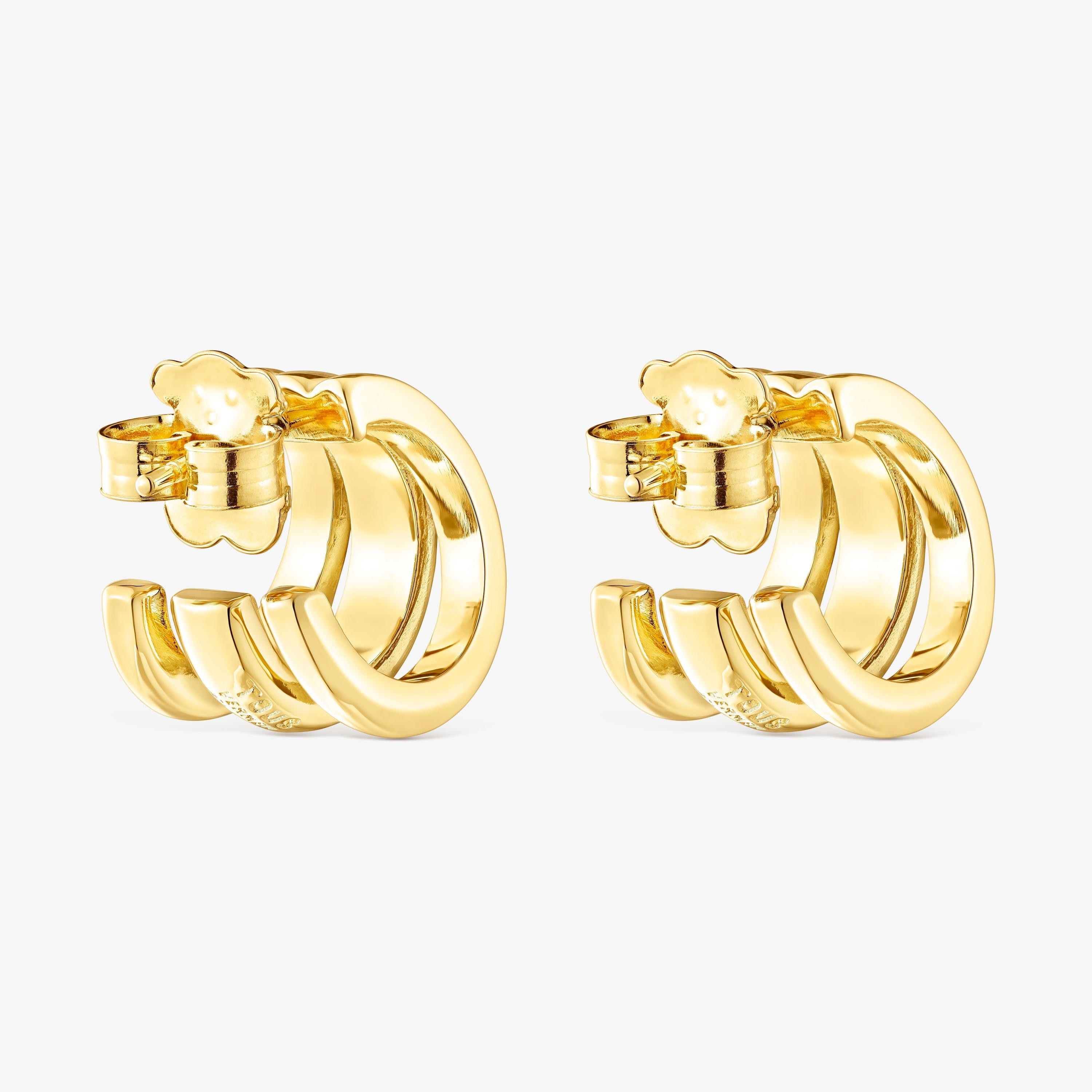 Silver vermeil TOUS Fellow Triple-hoop earrings