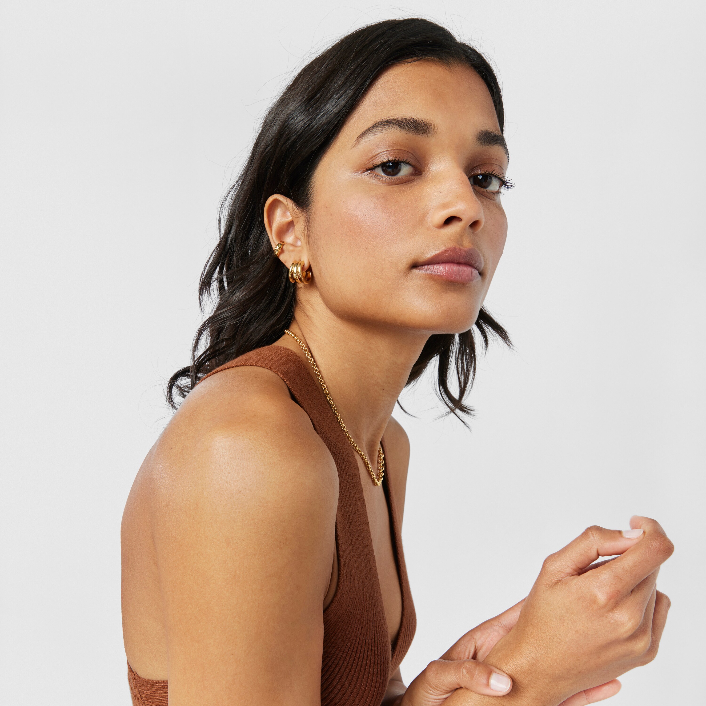 Silver vermeil TOUS Fellow Triple-hoop earrings