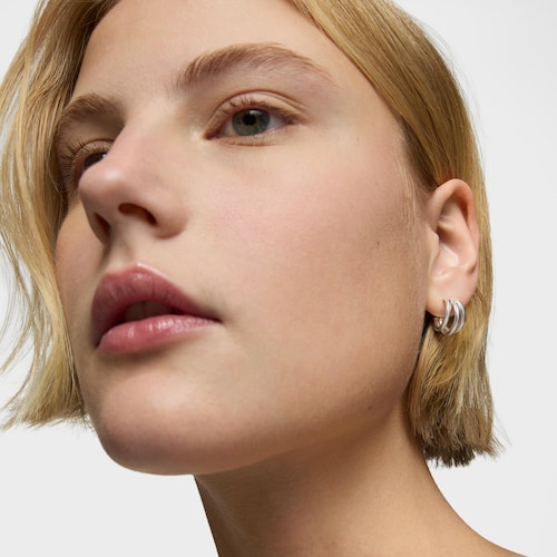 Silver TOUS Fellow Double-hoop earrings