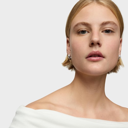 Silver TOUS Fellow Double-hoop earrings