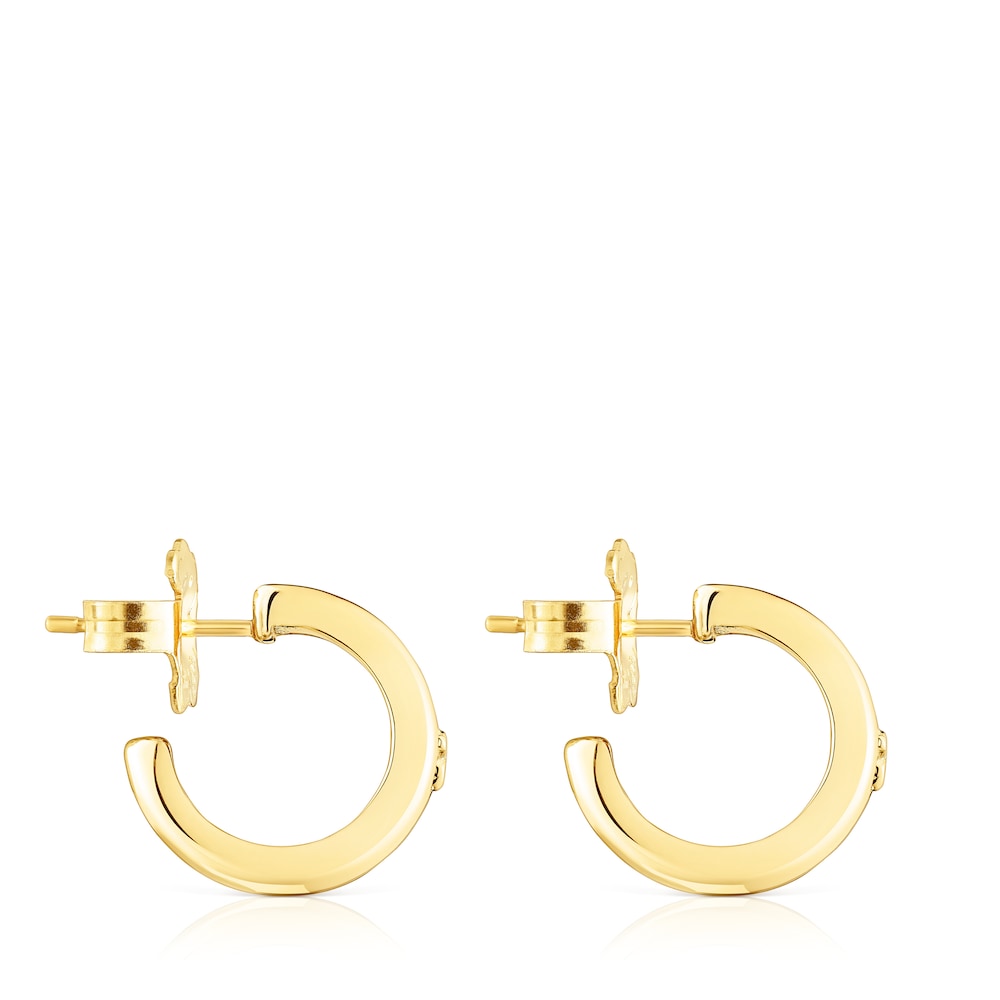 Pendientes triple aro con baño de oro 18 kt sobre plata TOUS fellow image number 1
