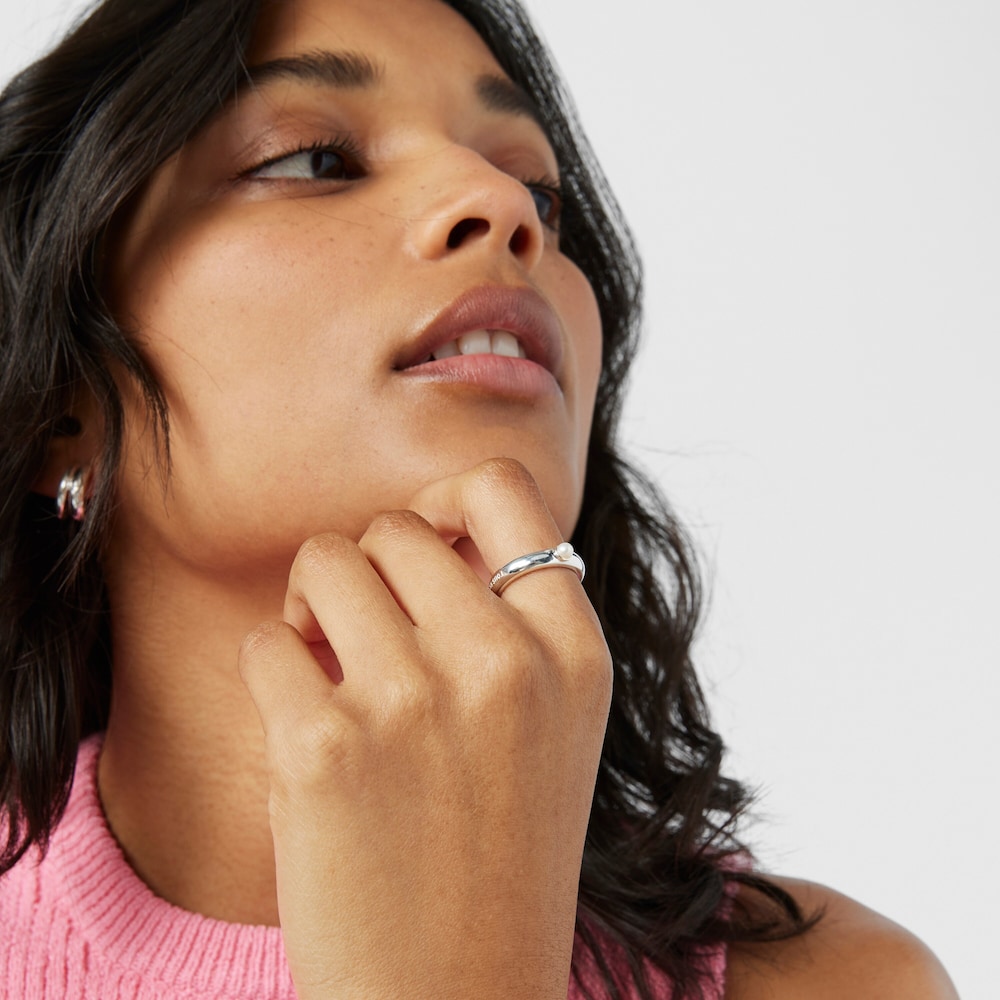 Anillo de plata con una perla TOUS Fellow