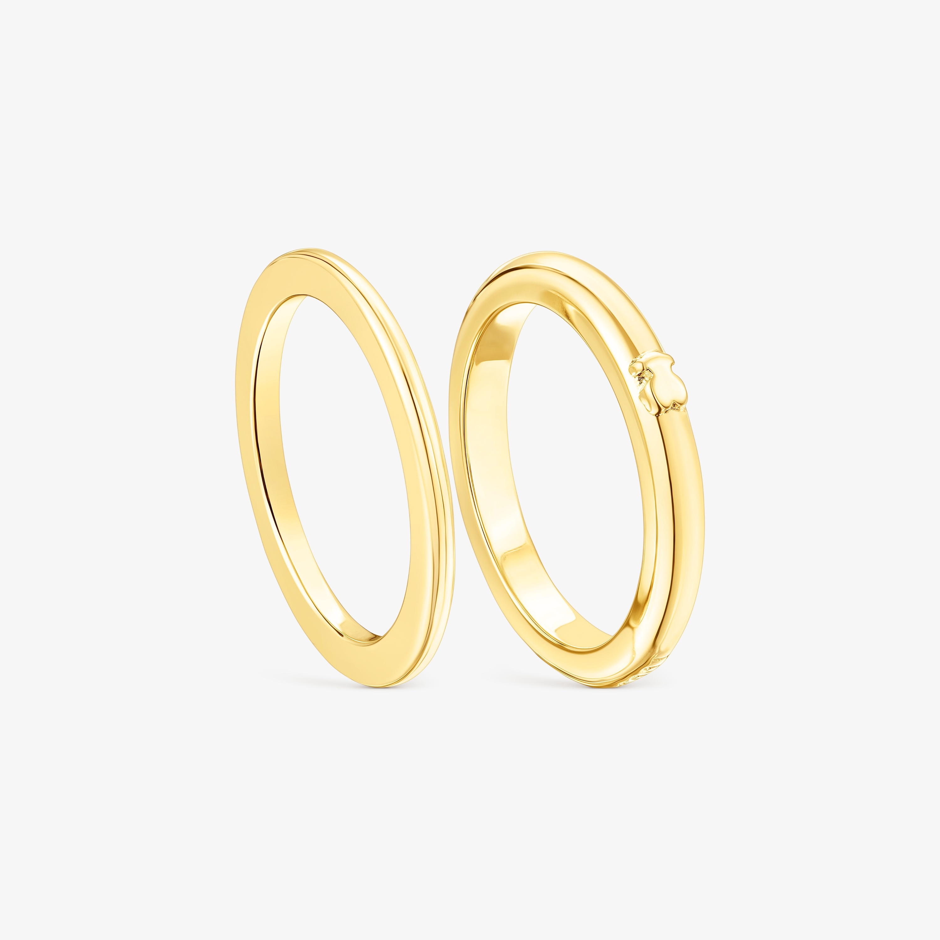 Pack of silver vermeil TOUS Fellow Rings