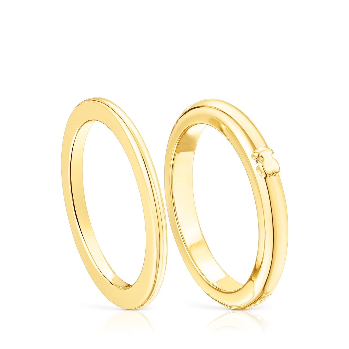 Tous - Pack De Anillos Con Baño De Oro 18 Kt Sobre Plata Tous Fellow Talla 10