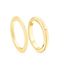 Pack de anillos con baño de oro 18 kt sobre plata TOUS Fellow